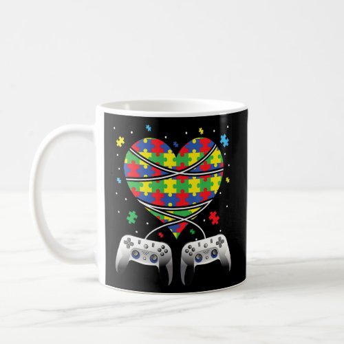 Autism Awareness Kids Video Gamer Puzzle Piece Blu Coffee Mug