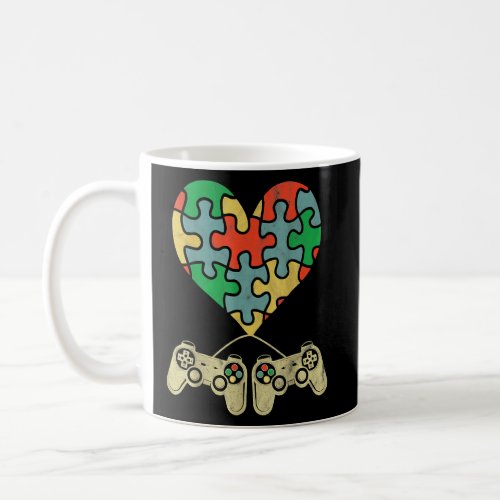 Autism Awareness Kids Video Gamer Puzzle Piece Blu Coffee Mug