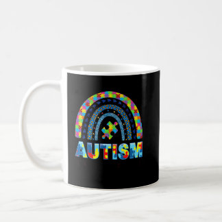 Autism Awareness  Leopard Rainbow Puzzle Autistic  Coffee Mug