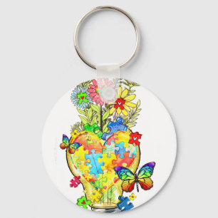 autism awareness let your light shin keychain