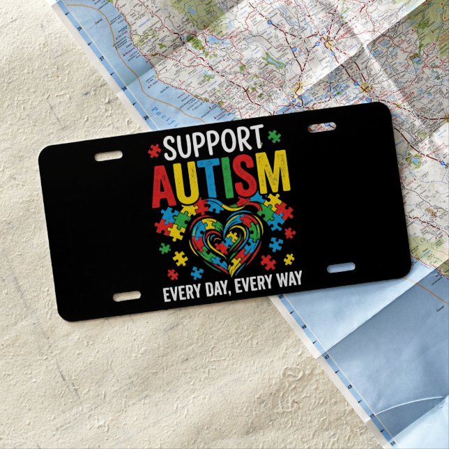 Autism awareness license plate (In Situ)