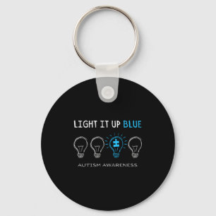 Autism Awareness Light It Up Blue Family Matching  Keychain