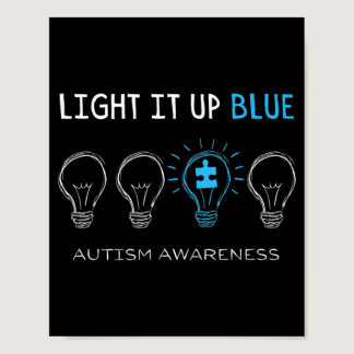 Autism Awareness Light It Up Blue Premium T-Shirt1 Poster