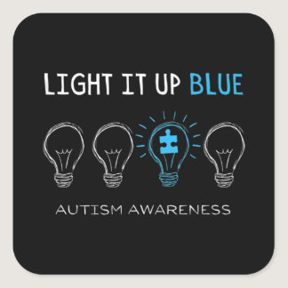 Autism Awareness Light It Up Blue Premium T-Shirt1 Square Sticker