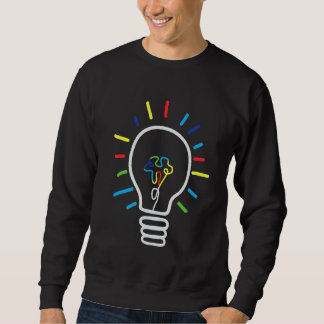 Autism Awareness Lightbulb Think Different Support Sweatshirt
