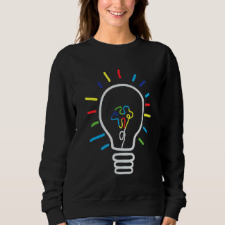 Autism Awareness Lightbulb Think Different Support Sweatshirt