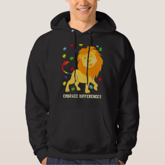 Autism Awareness Lion Puzzle Pieces Hoodie