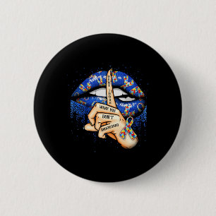 Autism Awareness Lips 1 Button