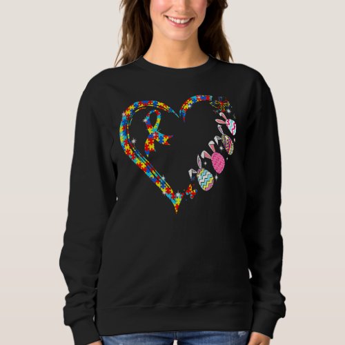 Autism Awareness Love Heart Puzzle Piece Easter Bu Sweatshirt