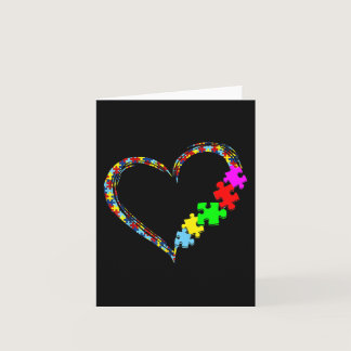 Autism Awareness Love Heart Puzzle Piece Gift Men  Card