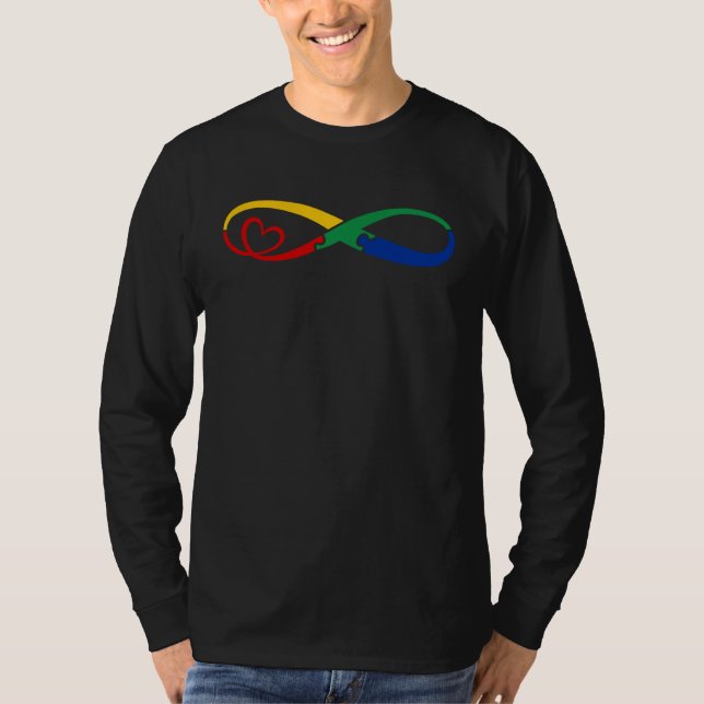 Autism Awareness Love Heart Puzzle Piece T-Shirt (Front)