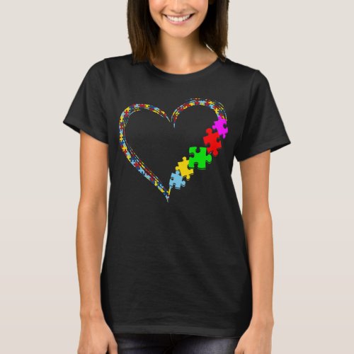 Autism Awareness Love Heart Puzzle Piece T_Shirt