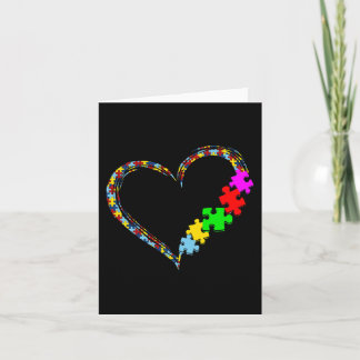 Autism Awareness Love Heart Puzzle Piece Valentine Card