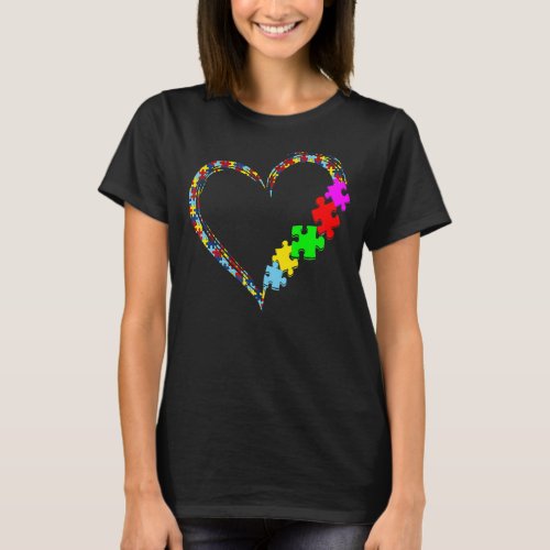 Autism Awareness Love Heart Puzzle Piece Valentine T_Shirt