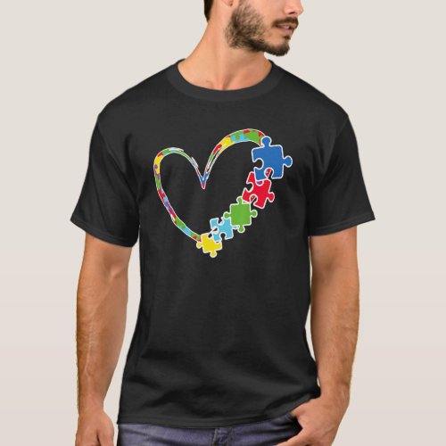 Autism Awareness Love Heart Puzzle Piece Valentine T_Shirt