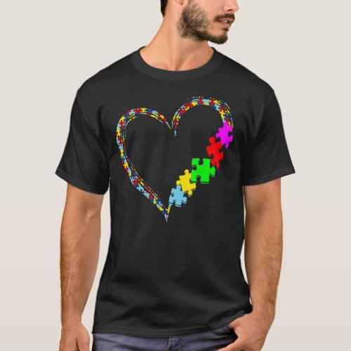 Autism Awareness Love Heart Puzzle Piece Valentine T_Shirt