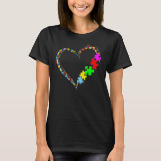 Autism Awareness Love Heart Puzzle Piece Valentine T-Shirt