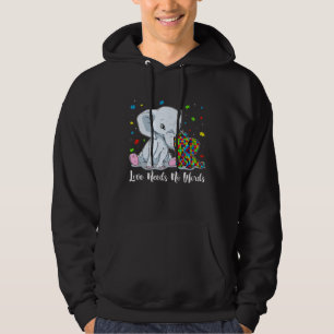 Autism Awareness Love Needs No Words Elephant Supp Hoodie