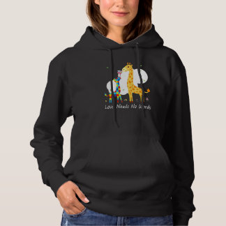 Autism Awareness Love Needs No Words Giraffe Suppo Hoodie