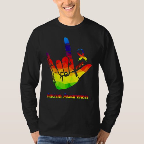 Autism Awareness Love Needs No Words I Love You Ha T_Shirt