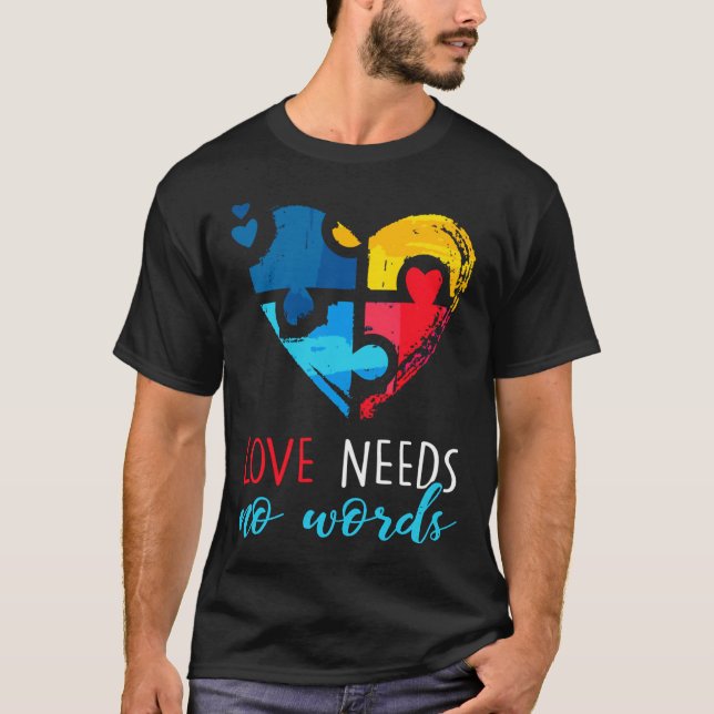 Autism Awareness Love Needs No Words Pul Active T-Shirt (Front)