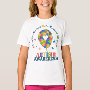 Autism Awareness love Puzzle heart T-Shirt