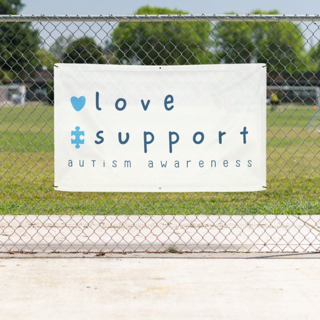 autism awareness love support Banner Outdoor Sign (Insitu)