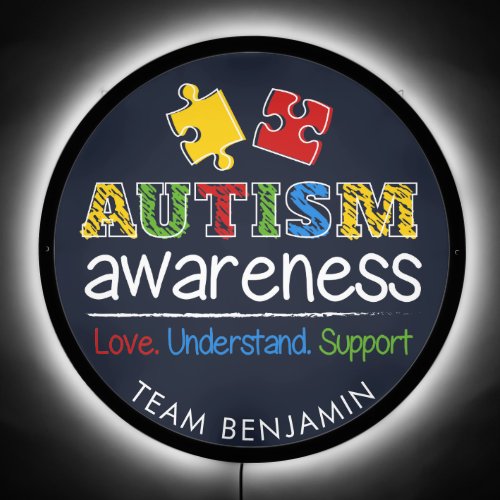 Autism Awareness Love Understand Support Company LED Sign