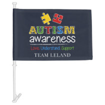Autism Awareness Love Understand Support Team Car Flag
