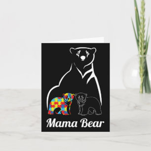 Autism Awareness Mama Bear Mom Autistic Child  Card