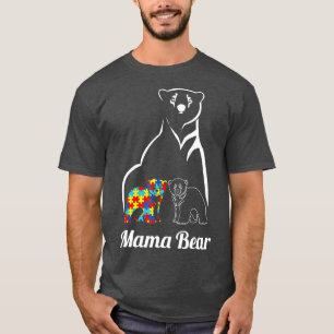 Autism Awareness Mama Bear Mom Autistic Child T-Shirt