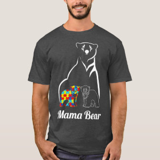 Autism Awareness Mama Bear Mom Autistic Child T-Shirt
