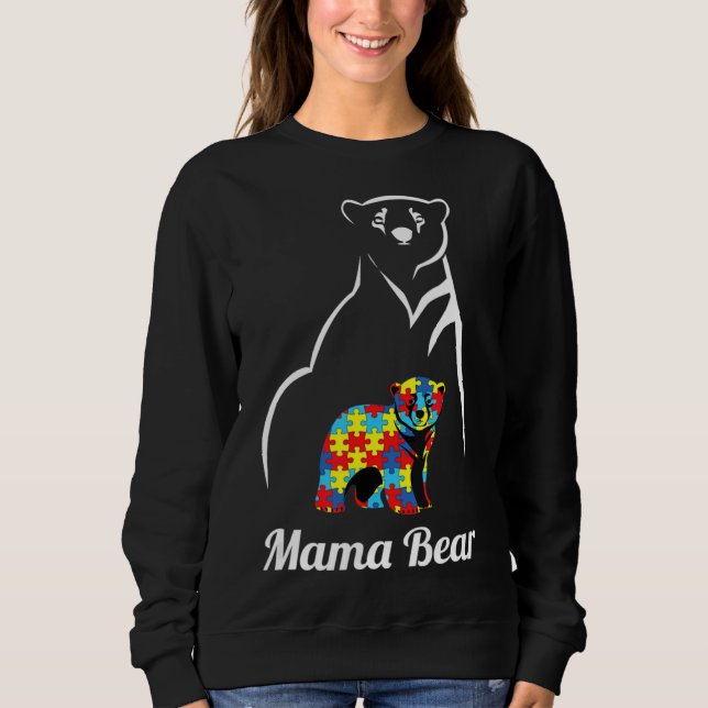 Autism Awareness Mama Bear Mom Sweatshirt (Front)