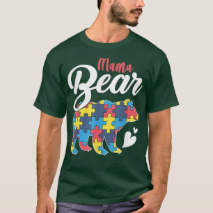 Autism Awareness Mama Bear Puzzle Piece Autistic M T-Shirt