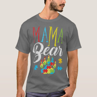 Autism Awareness Mama Bear Puzzle Piece Premium  T-Shirt