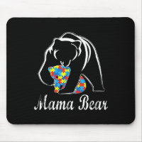 Autism Awareness Mama Bear Support Autistic Adults