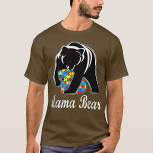 Autism Awareness Mama Bear Support Autistic Adults T-Shirt