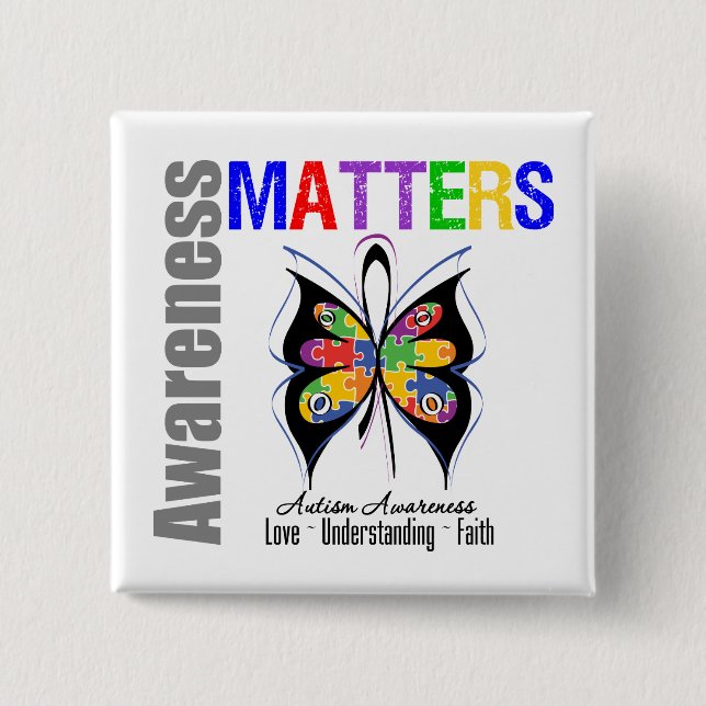 Autism Awareness Matters 2 Pinback Button (Front)