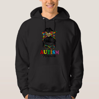 Autism Awareness Memaw Messy Bun Bandana Support W Hoodie