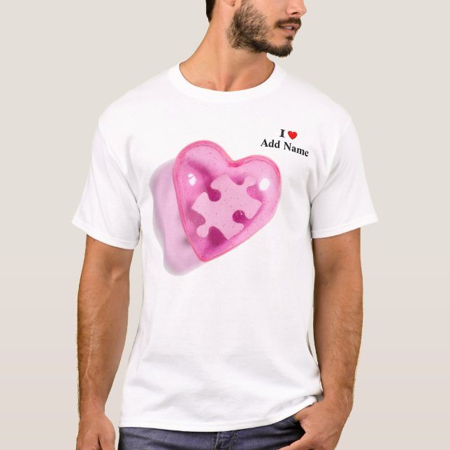 Autism Awareness Mens Shirt Pink Heart Customize (Front)