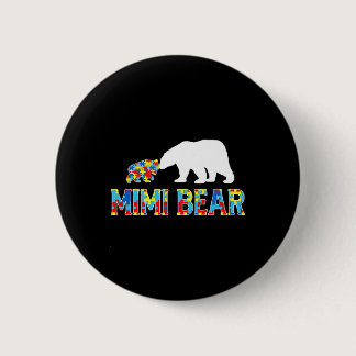 Autism Awareness Mimi Bear Puzzle Support Autistic Button
