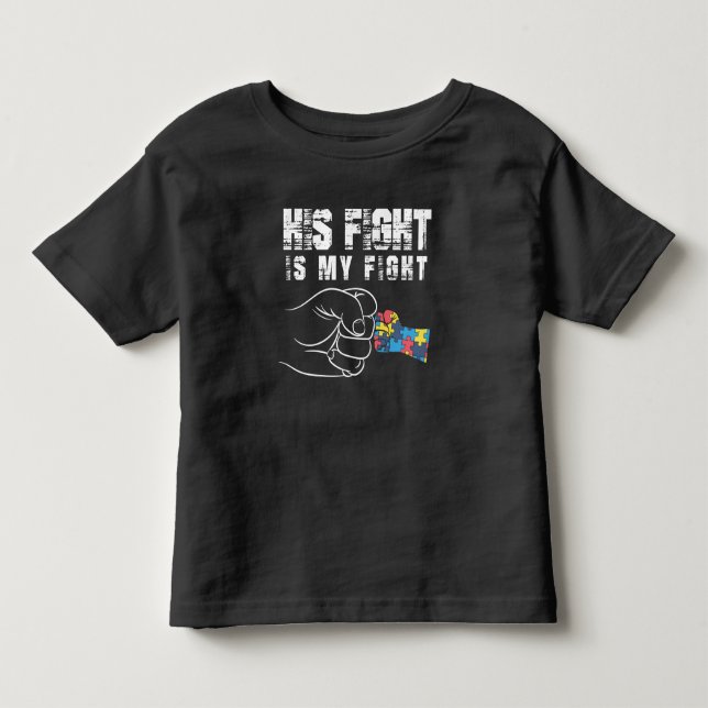 Autism Awareness Mom Dad Autistic Kid Toddler T-shirt (Front)