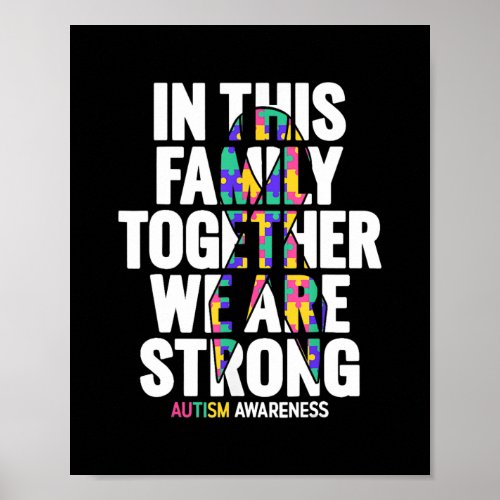 Autism Awareness Mom Dad Family Autism Awareness  Poster