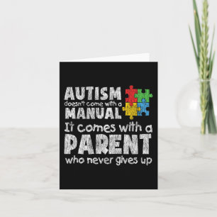 Autism Awareness Mom Dad Parents Autistic Kids Awa Card