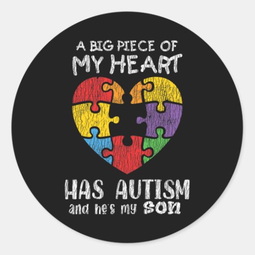 Autism Awareness Mom Dad Parents Autistic Kids Awa Classic Round Sticker