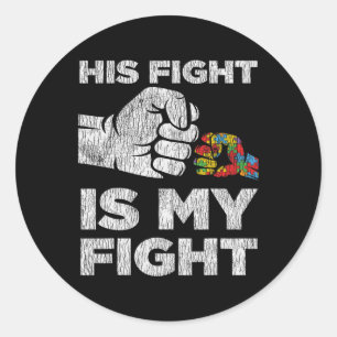 Autism Awareness Mom Dad Parents Autistic Kids Awa Classic Round Sticker