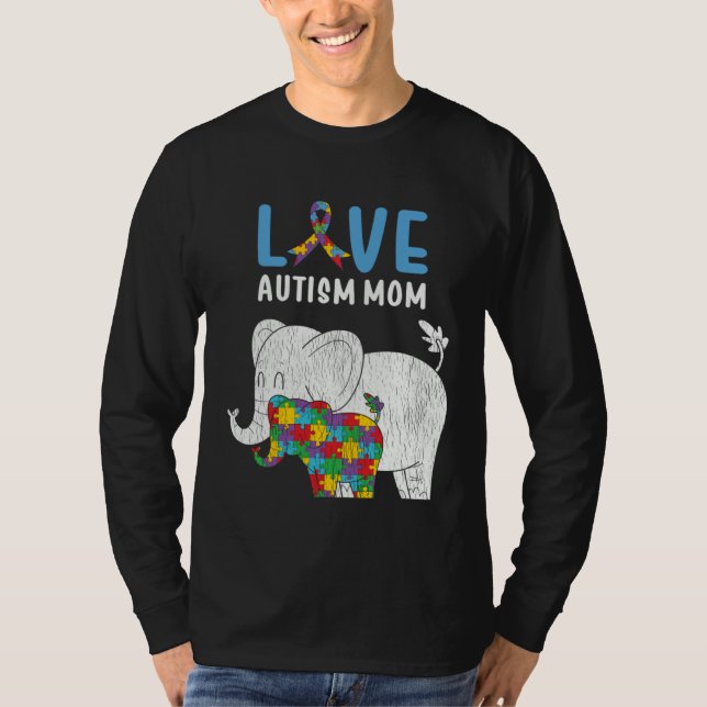 Autism Awareness Mom Love Autistic Son Daughter Mo T-Shirt (Front)