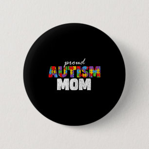 Autism Awareness Mom Proud Autistic Son Daughter M Button