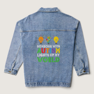 Autism Awareness Month Autistic Family Lucky Graph Denim Jacket