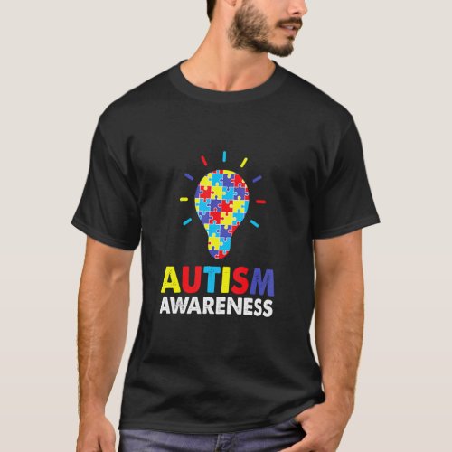 Autism Awareness Month Autistic Multi Colored Puzz T_Shirt